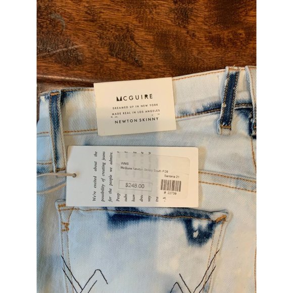 McGuire "Newton Skinny" Bleached Denim Santana Wash Jeans, Size 24 NWT! $248 - Picture 6 of 6